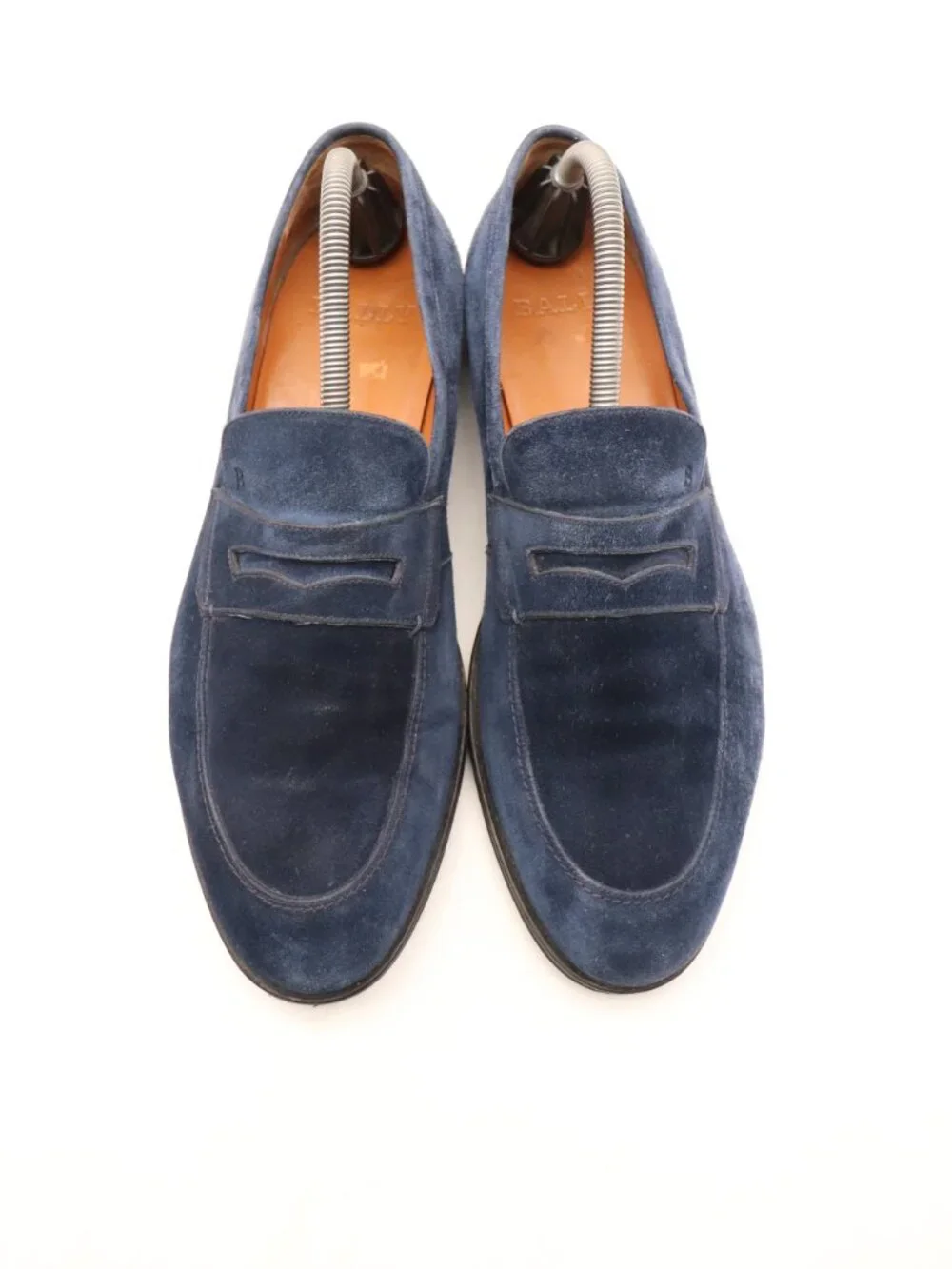 Bally Webb Men's Size 8.5 D Blue Suede Penny Loafers Slip On Dress Shoes